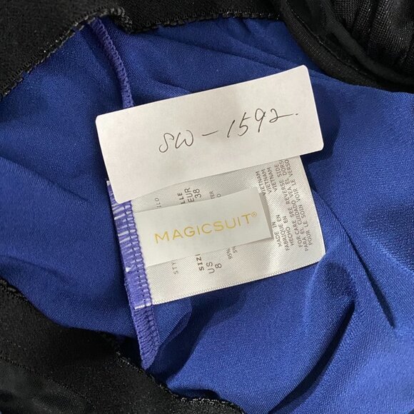 Magicsuit Jolene Underwire Tankini Top Women's Size 8 Blue Solid Polyester Blend - Picture 2 of 6